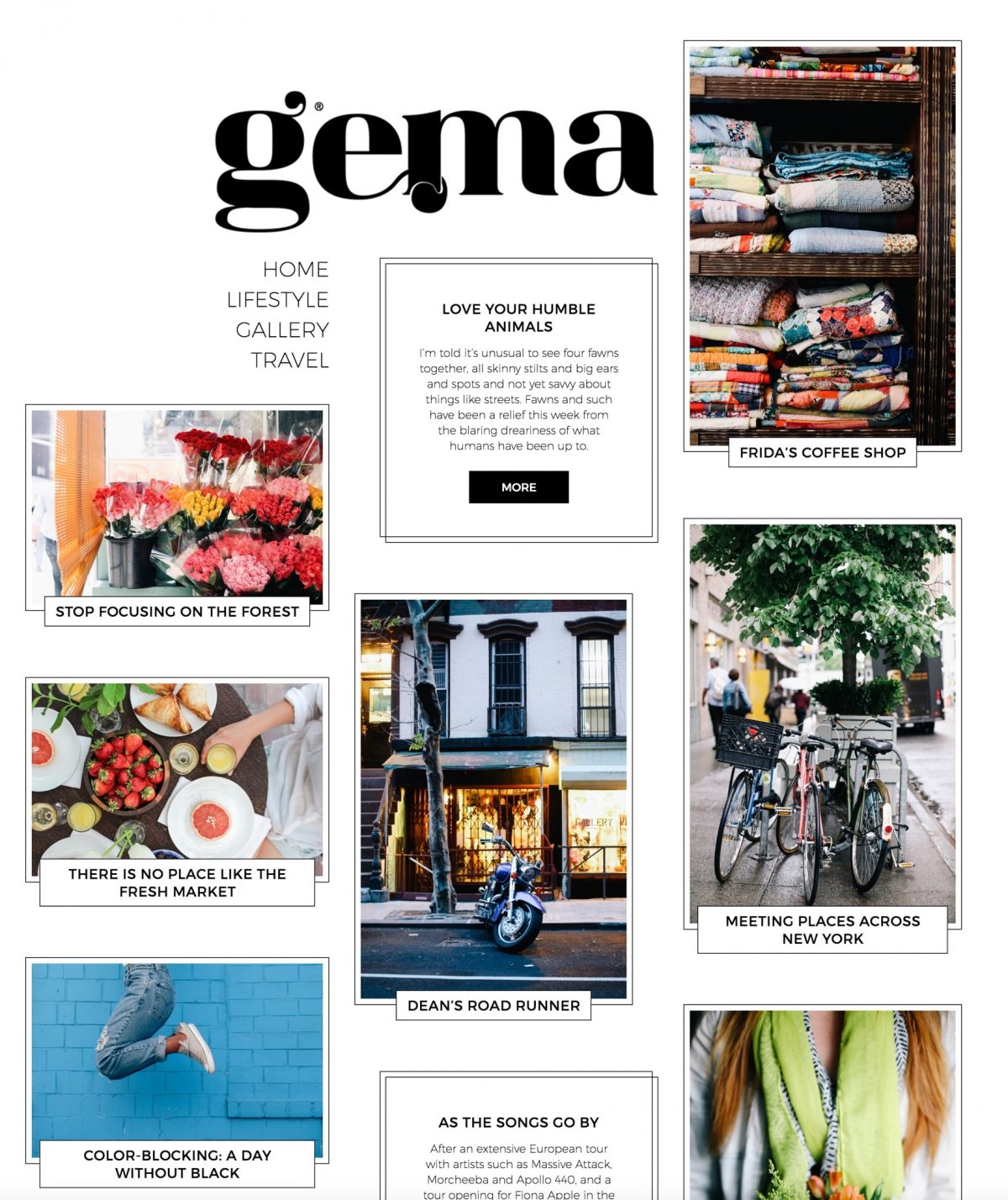 Gema clean personal blogging WordPress theme Desktop View