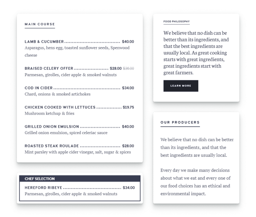 Publish your Menu Online with this restaurant and cafe WordPress theme