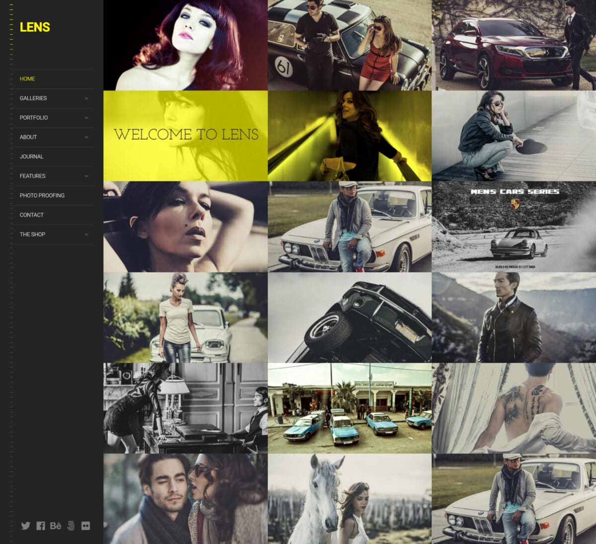 Lens a clean photography WordPress theme Desktop View