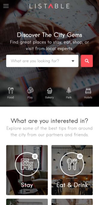 Listable a listing directory WordPress theme Mobile View