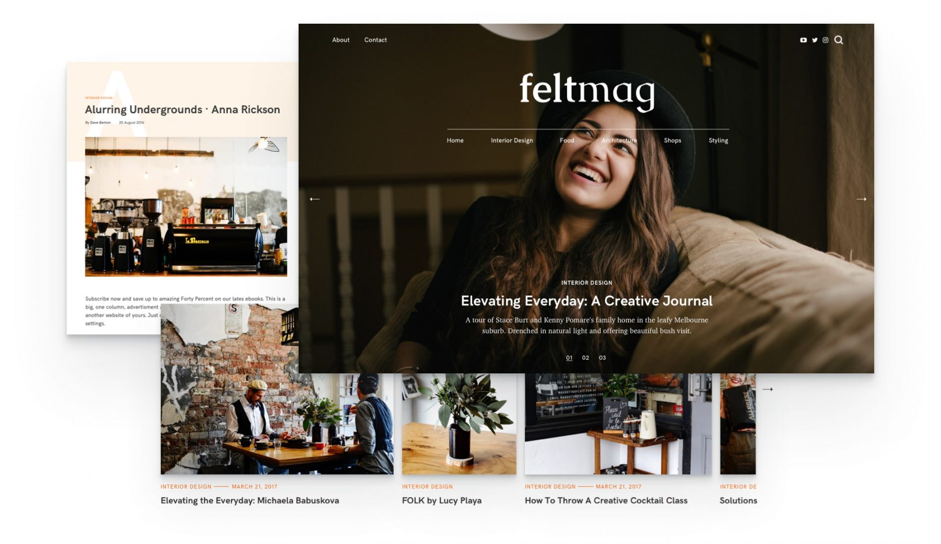 fullscreen hero slider for Felt magazine wordpress theme