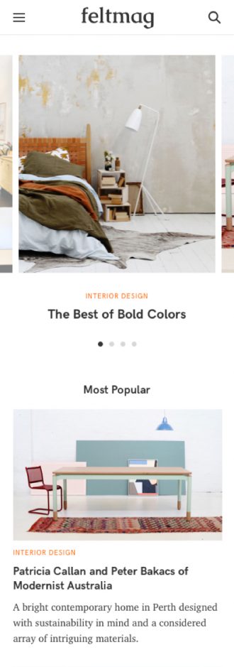 Felt Magazine WordPress Theme Mobile View