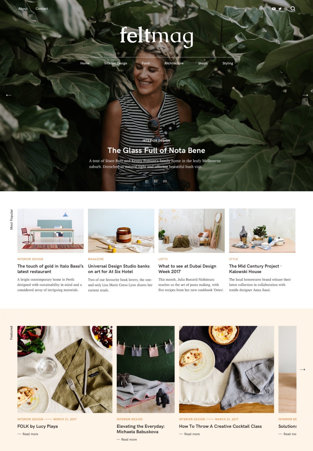 Felt Magazine WordPress Theme Desktop View