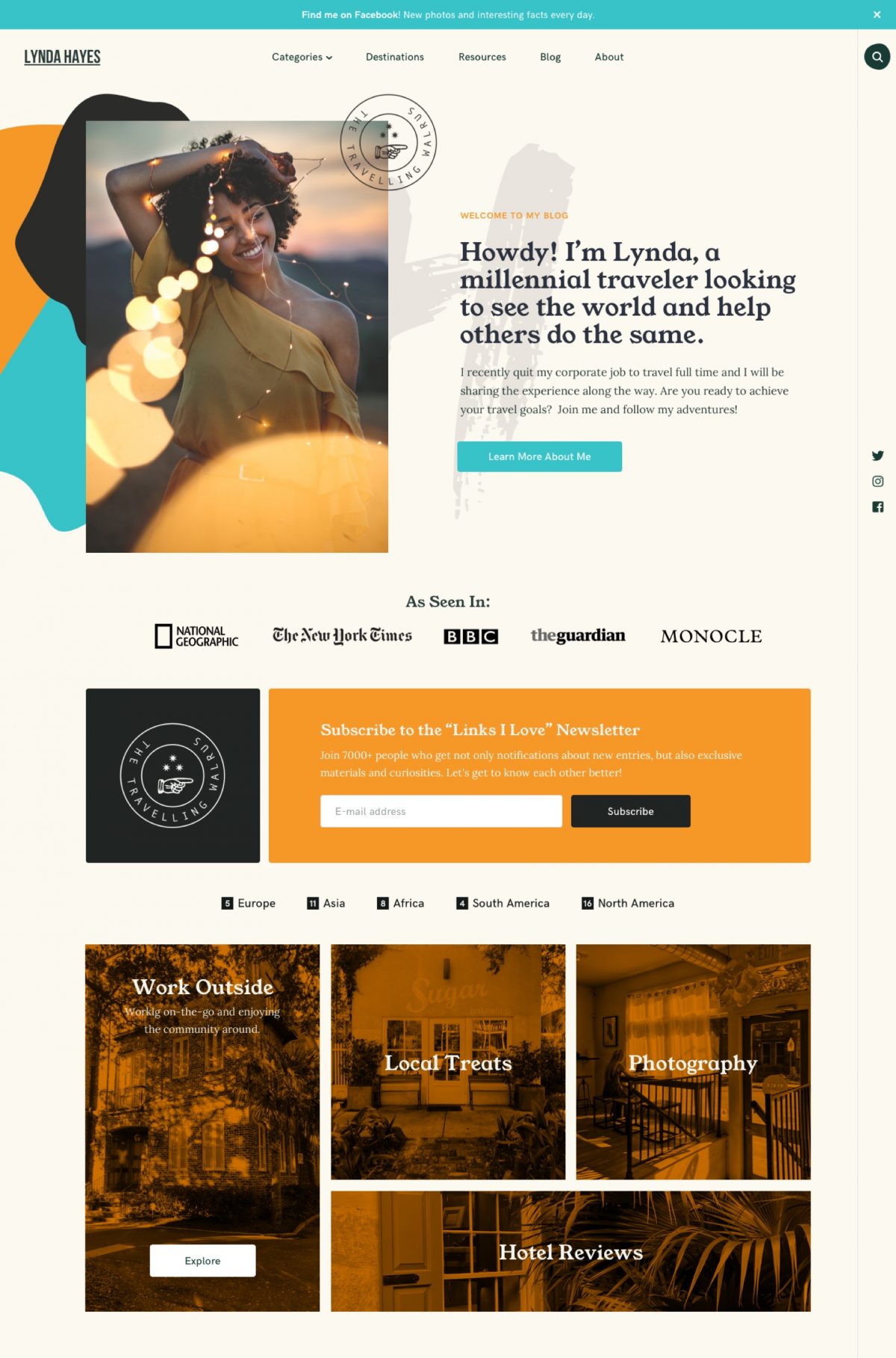 travel blog WordPress theme Desktop View