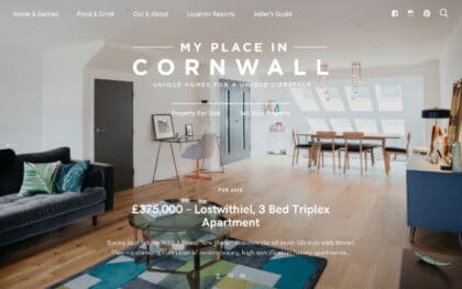 My place in Cornwall - website for a Felt Customer