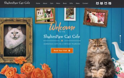 Shakespaw Cat Cafe Website created with Rosa 2